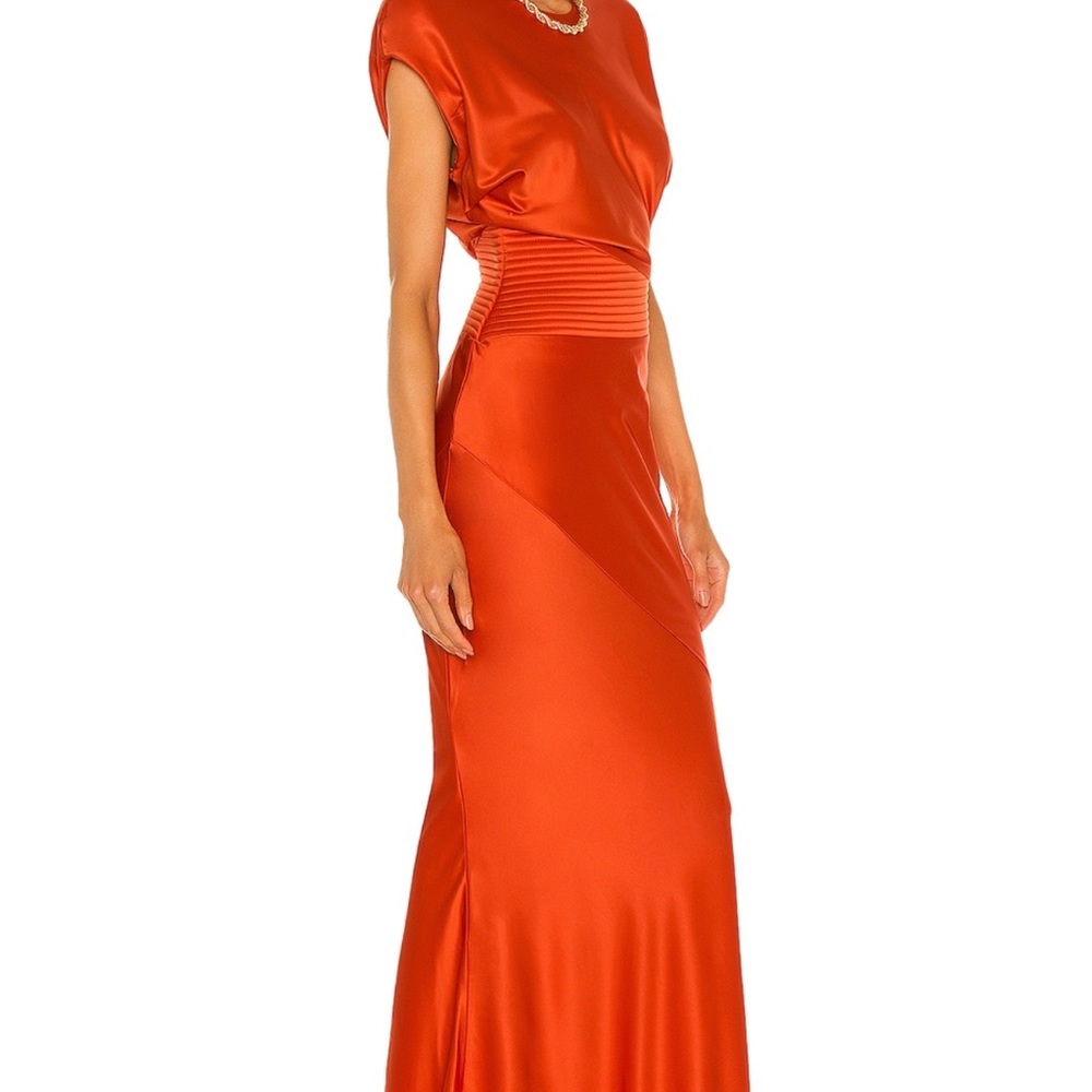 Zhivago Satin Orange Evening Gown